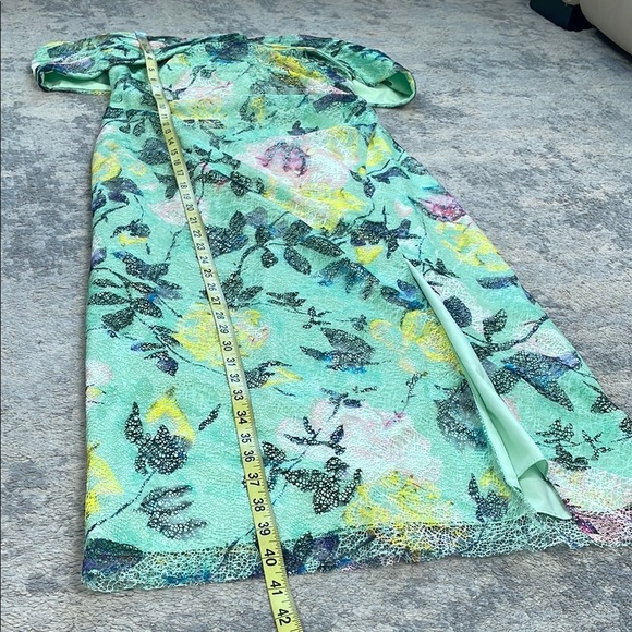 New ML Monique Lhuillier Allie Floral Off Shoulder Lace Midi Cocktail Dress 6 - Picture 11 of 14